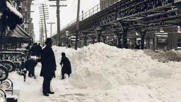 63rd Street and Third Avenue during the Great Blizzard of 1888.